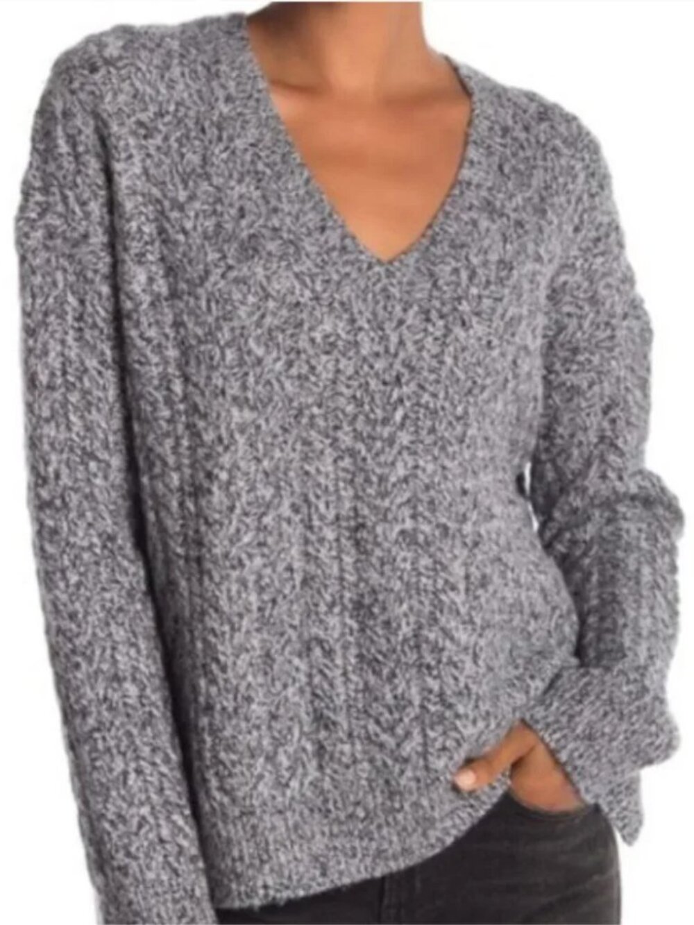 Vince Cable V-Neck Wool Cashmere Blend Sweater